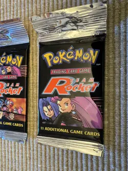 2 Vintage WOTC Pokemon TGC English Team Rocket Booster Pack (Long Crimp) - Image 5