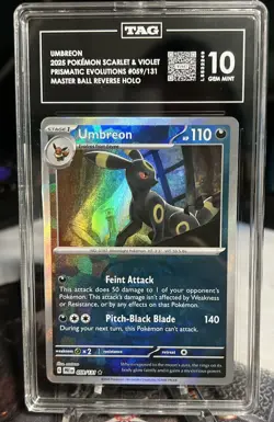 Pokemon Umbreon Masterball Reverse Holo Prismatic Evolutions 059 TAG 10 TCG - Image 1