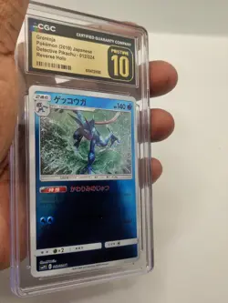 CGC Pristine 10 Greninja Reverse Holo Detective Pikachu Japanese Pokemon #012 - Image 3