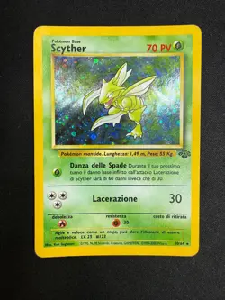 Pokemon Scyther 10/64 Jungle Rara Holo Unlimited Wizards ITA Carte Vintage - Image 1