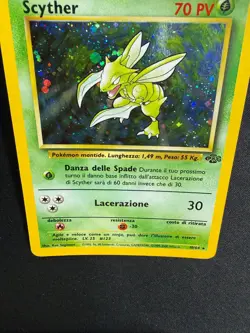 Pokemon Scyther 10/64 Jungle Rara Holo Unlimited Wizards ITA Carte Vintage - Image 3