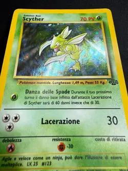Pokemon Scyther 10/64 Jungle Rara Holo Unlimited Wizards ITA Carte Vintage - Image 4