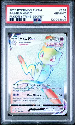 2021 POKEMON SWORD & SHIELD FUSION STRIKE SECRET #268 FULL ART/MEW VMAX PSA 10 - Image 1