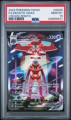 2023 POKEMON SWORD & SHIELD CROWN ZENITH #GG45 FULL ART/DEOXYS VMAX PSA 10 - Image 1