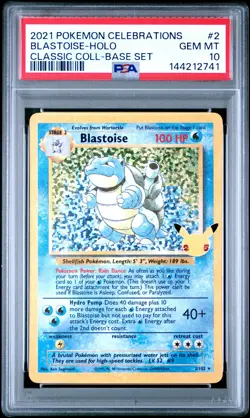 2021 POKEMON CELEBRATIONS CLASSIC COLL #2 BLASTOISE-HOLO PSA 10 - Image 1