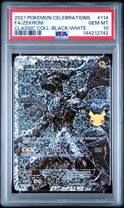 2021 POKEMON CELEBRATIONS CLASSIC COLL #114 FULL ART/ZEKROM PSA 10 - Image 1