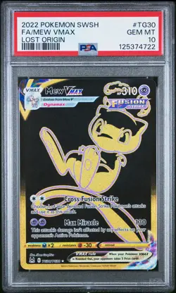 2022 POKEMON SWORD & SHIELD LOST ORIGIN #TG30 FULL ART/MEW VMAX PSA 10 - Image 1