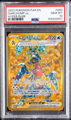 2023 POKEMON PAR EN-PARADOX RIFT HYPER RARE #260 GARCHOMP EX PSA 10 - Image 1
