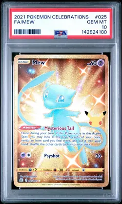 2021 POKEMON CELEBRATIONS #025 FULL ART/MEW PSA 10 - Image 1