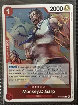 Monkey.D.Garp OP13-016 R One Piece Carrying On His Will Foil - Image 1
