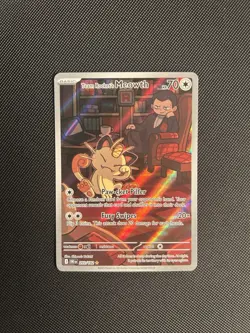 Pokemon TCG Team Rockets Meowth Card 203/182 Destined Rivals - Image 1