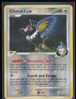 Chatot G Reverse Holo 54/147 Pokemon Supreme Victors MP Pokemon Card - Image 1