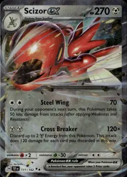 Scizor ex Double Rare SV05: Temporal Forces 111/162 Metal Holofoil Pokemon Card - Image 1