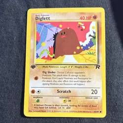 Diglett 52/82 Team Rocket Common 2000 Wizards Pokemon Card English 1st Edition - Image 1