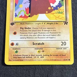 Diglett 52/82 Team Rocket Common 2000 Wizards Pokemon Card English 1st Edition - Image 3