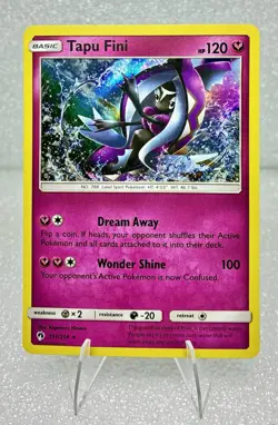 TAPU FINI 151/214 LP HOLO RARE LOST THUNDER POKEMON CARD TCG US SELLER - Image 1