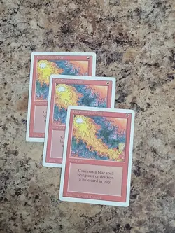 3x MTG Red Elemental Blast Played x3 Revised Edition Common - Image 1