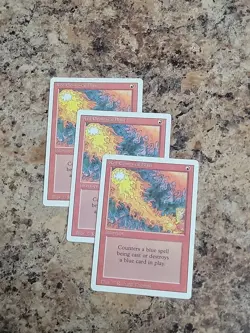 3x MTG Red Elemental Blast Played x3 Revised Edition Common - Image 2