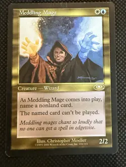 Meddling Mage Planeshift MTG Gold Rare Wizard Magic the Gathering - Image 1