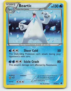 2011 Pokemon, Emerging Powers, #30/98 Beartic, Cosmos Holo Rare, Blister - Image 1