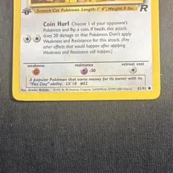 Meowth 62/82 Team Rocket 1st Edition Common 2000 Wizards Pokemon English - Image 2