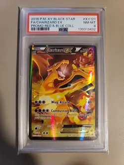 2016 CHARIZARD EX FULL ART HOLO BLACK STAR PROMO POKEMON XY121 PSA 8 - Image 1