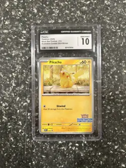 Pikachu Black Star Promo 214 Illustration Contest 2024 Pokemon CGC Gem Mint 10 - Image 1