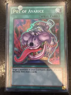YUGIOH - Pot of Avarice -LCJW-EN290 - Secret Rare 1st Edition NM/M - Image 1