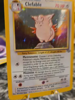 Clefable 1/64 1999 Vintage Pokemon Holographic Shiny Foil Holo Card NM-LP - Image 2