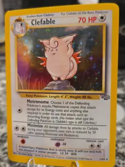 Clefable 1/64 1999 Vintage Pokemon Holographic Shiny Foil Holo Card NM-LP - Image 3