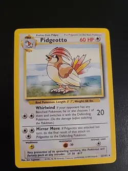 Pidgeotto - 22/102 - Pokemon Base Set Unlimited Rare Card WOTC Vintage VLP - Image 1