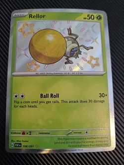 Rellor - 108/091 - Pokemon Paldean Fates Shiny Rare Card NM - Image 1