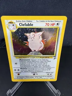 Clefable Pokemon TCG Base Set 2 Card 5/130 Holo Rare DMG - Image 1