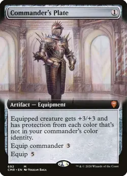 Commander's Plate (Extended Art) [Commander Legends] Lightly Played Foil - Image 1