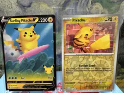 Surfing Pikachu V 008/025 Celebrations Pokemon 2021 - Image 1