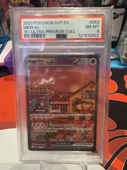 Mew ex SVP 053 - Scarlet & Violet 151 Black Star UPC Promo Pokemon TCG PSA 8 - Image 1