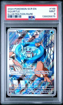 2024 POKEMON SCR EN-STELLAR CROWN ILLUSTRATION RARE #148 SQUIRTLE PSA 9 - Image 1