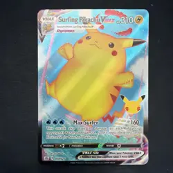 Surfing Pikachu VMAX 009/025 NM Full Art Holo Rare Celebrations 2021 Pokemon TCG - Image 1