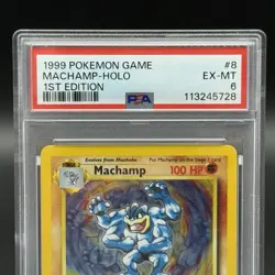 PSA 6 Machamp 8/102 Base Set 1st Edition Holo Rare WOTC Pokemon TCG - Image 3