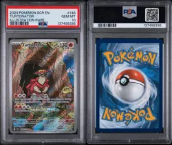 PSA 10 GEM MINT Turtonator Stellar Crown Illustration Rare 2024 Pokemon 146/142 - Image 3