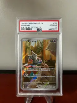 Pokemon 2024 Mimikyu 075 Promo Paldean Fates ETB GEM MINT PSA 10 - Image 1