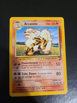 Arcanine - 33/130 - Uncommon WOTC - Base Set 2 Pokemon TCG Vintage NM/LP - Image 1