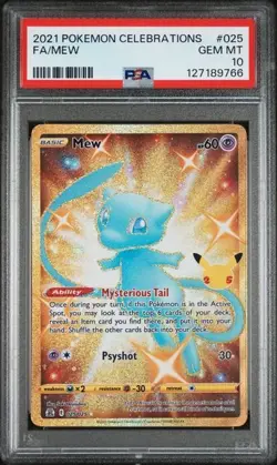 2021 POKEMON CELEBRATIONS #025/025 Full Art Gold MEW PSA 10 - Image 1