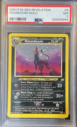 Pokemon Card- 2001 Houndoom 8/64 Neo Revelation Holo PSA 7 NM - Image 1