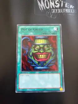 YUGIOH POT OF GREED BLACK RARE BP02-EN129 1ST EDITION - Image 1