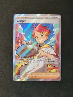Pokemon TCG Crispin Full Art Trainer Holo Card 164/142 Stellar Crown Ultra Rare - Image 1
