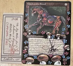 MTG Clockwork Steed Altered Sketch Art Amy WEBER Magic - Image 1