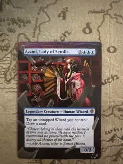 Azami Lady of Scrolls, Borderless Hand Painted MTG Alter - Image 1