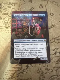 Azami Lady of Scrolls, Borderless Hand Painted MTG Alter - Image 2