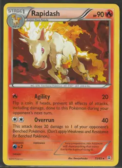 Pokemon TCG Rapidash Normal Rare Generations 15/83 MP - Image 1